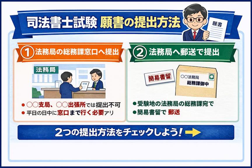 司法書士試験の願書の提出、申し込み方法