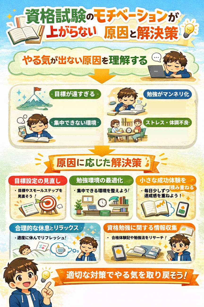 資格試験のモチベーションが上がらない原因と解決策