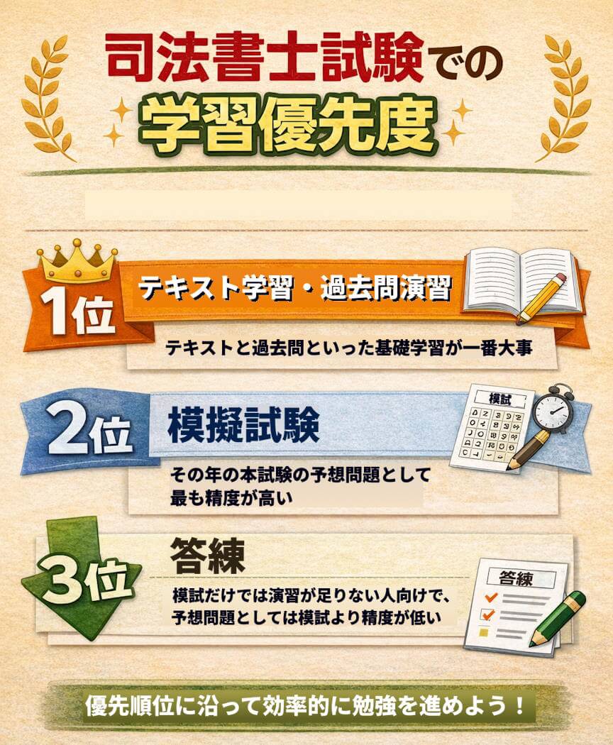 司法書士試験での学習優先度